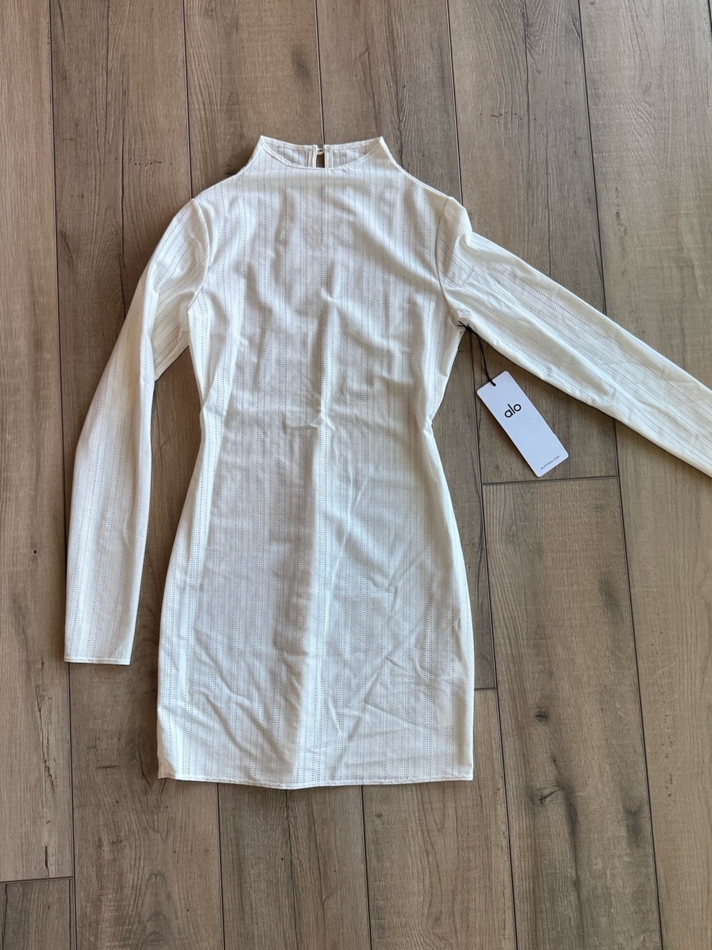 Alo Ribbed Knit Dress in White NWT